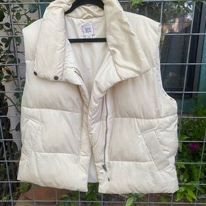 BDG Cream Quilted Vest